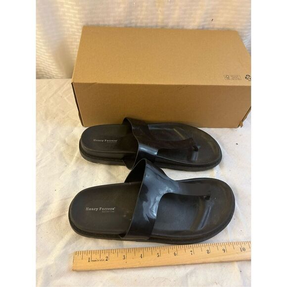 Henry Ferrera black thong sandals size 10 - Picture 5 of 6